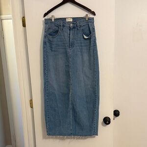 Women's Long Blue Denim Skirt